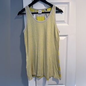 CAbi yellow/oatmeal stripe tank size medium; excellent condition